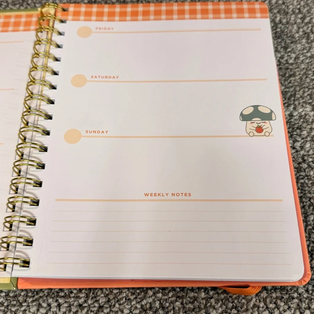 Smoko x Denik Mushroom Garden Undated Monthly Weekly Planner Vegan Leather 7x9